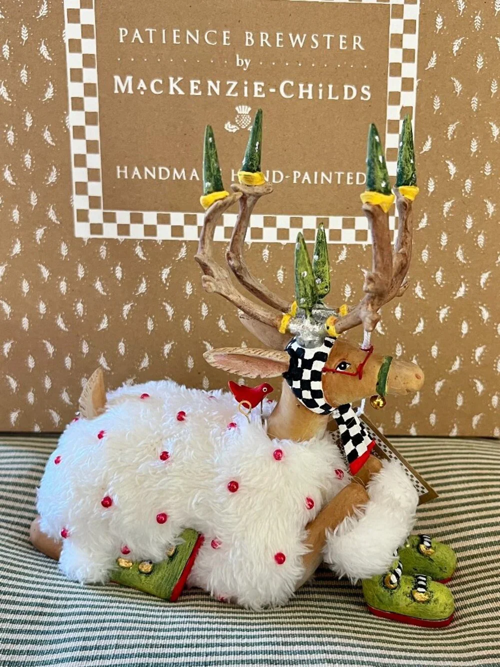 MacKenzie-Childs Patience Brewster Dash Away Sitting Blitzen Reindeer Figure